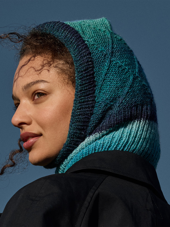 Breipakket Gomitolo Fumo balaclava met ruitpatroon