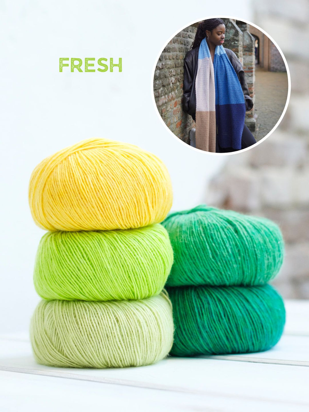 Haakpakket Ecopuno Colorblock sjaal