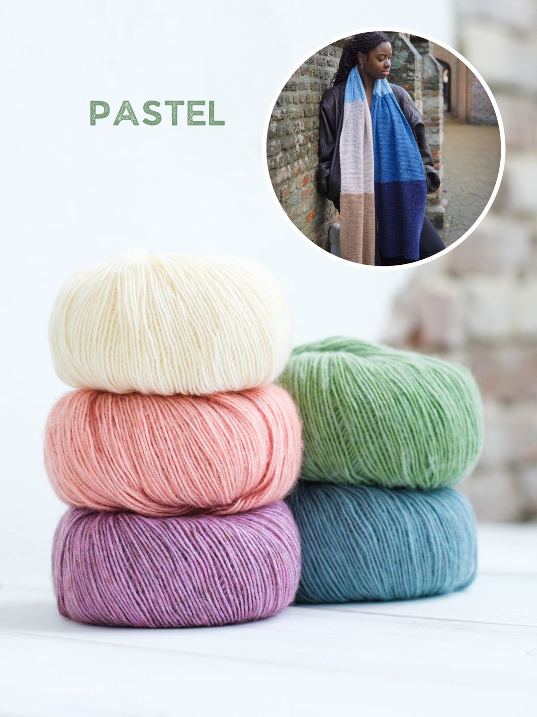 Haakpakket Ecopuno Colorblock sjaal