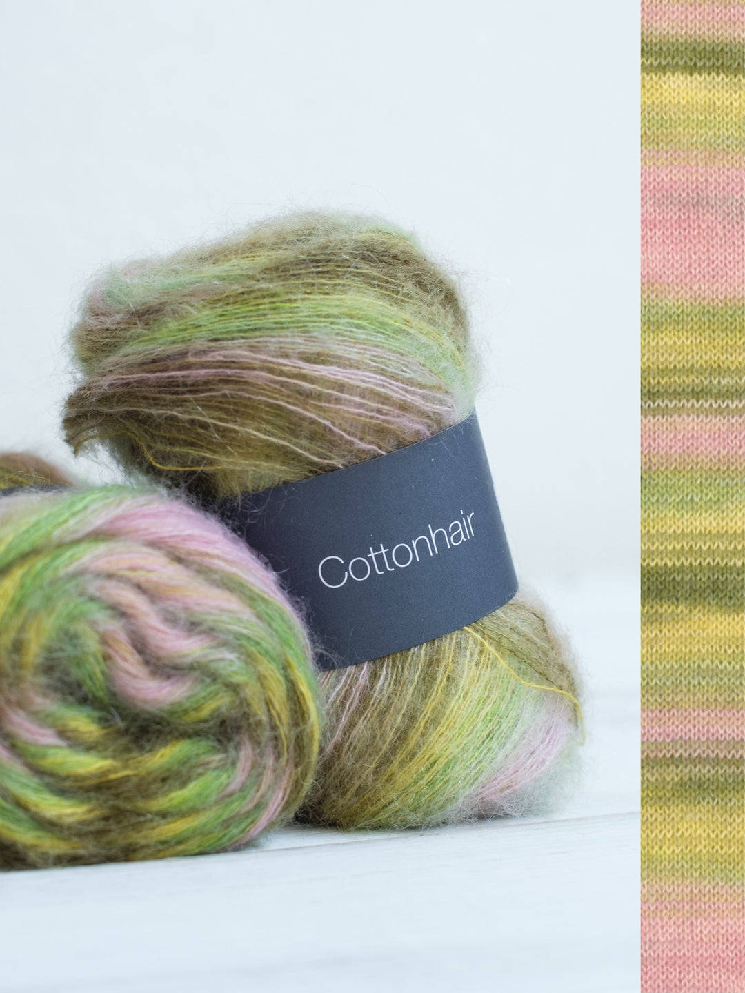 Cottonhair 108 Vanille/roze/oudroze/donker olijf/limoengroen
