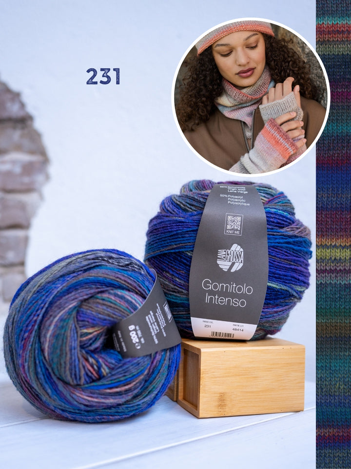 Breipakket Gomitolo Intenso set: col, handschoenen & muts