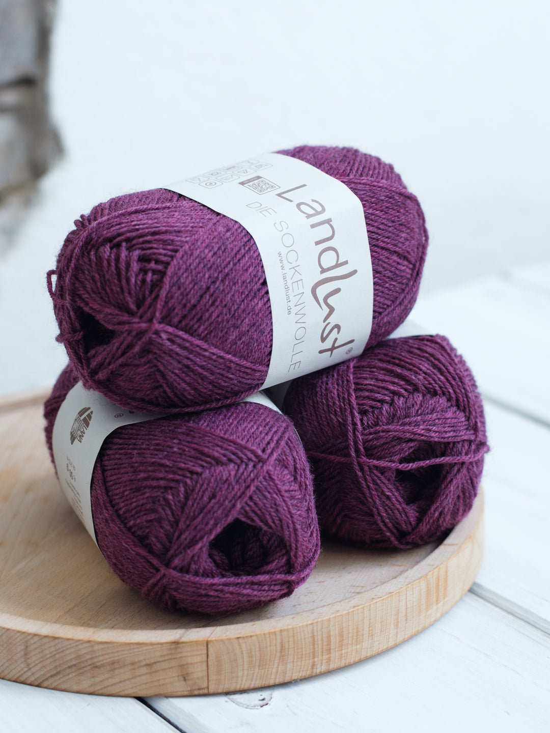 Landlust die Sockenwolle 50G Mélange 1602 Wijnrood