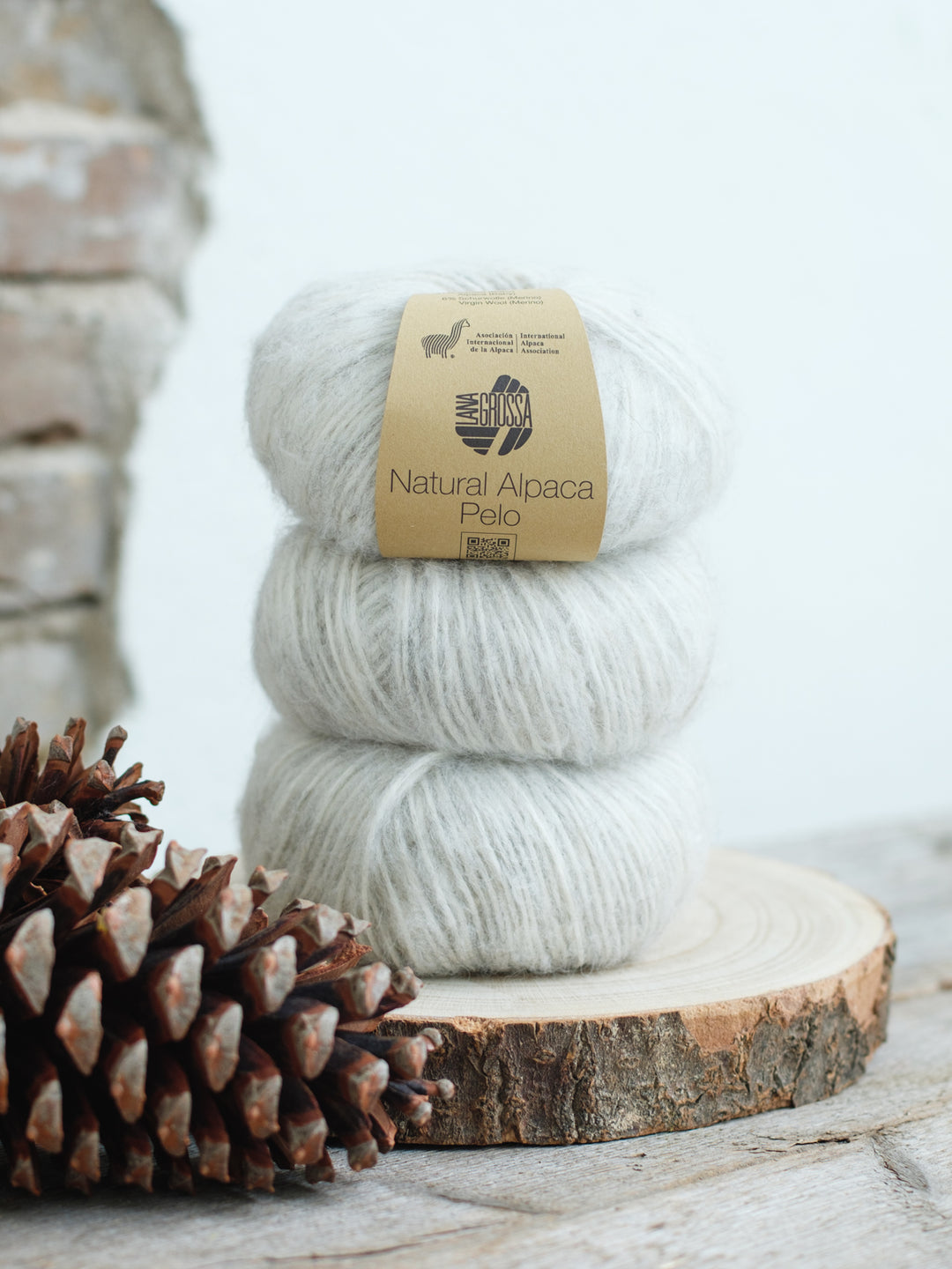 Natural Alpaca Pelo 002 Ecru/zachtgrijs