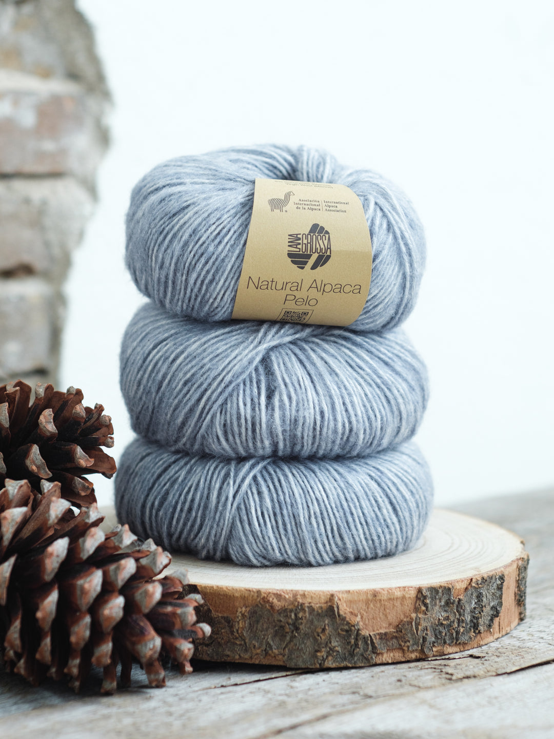 Natural Alpaca Pelo 017 Grijsblauw gemeleerd