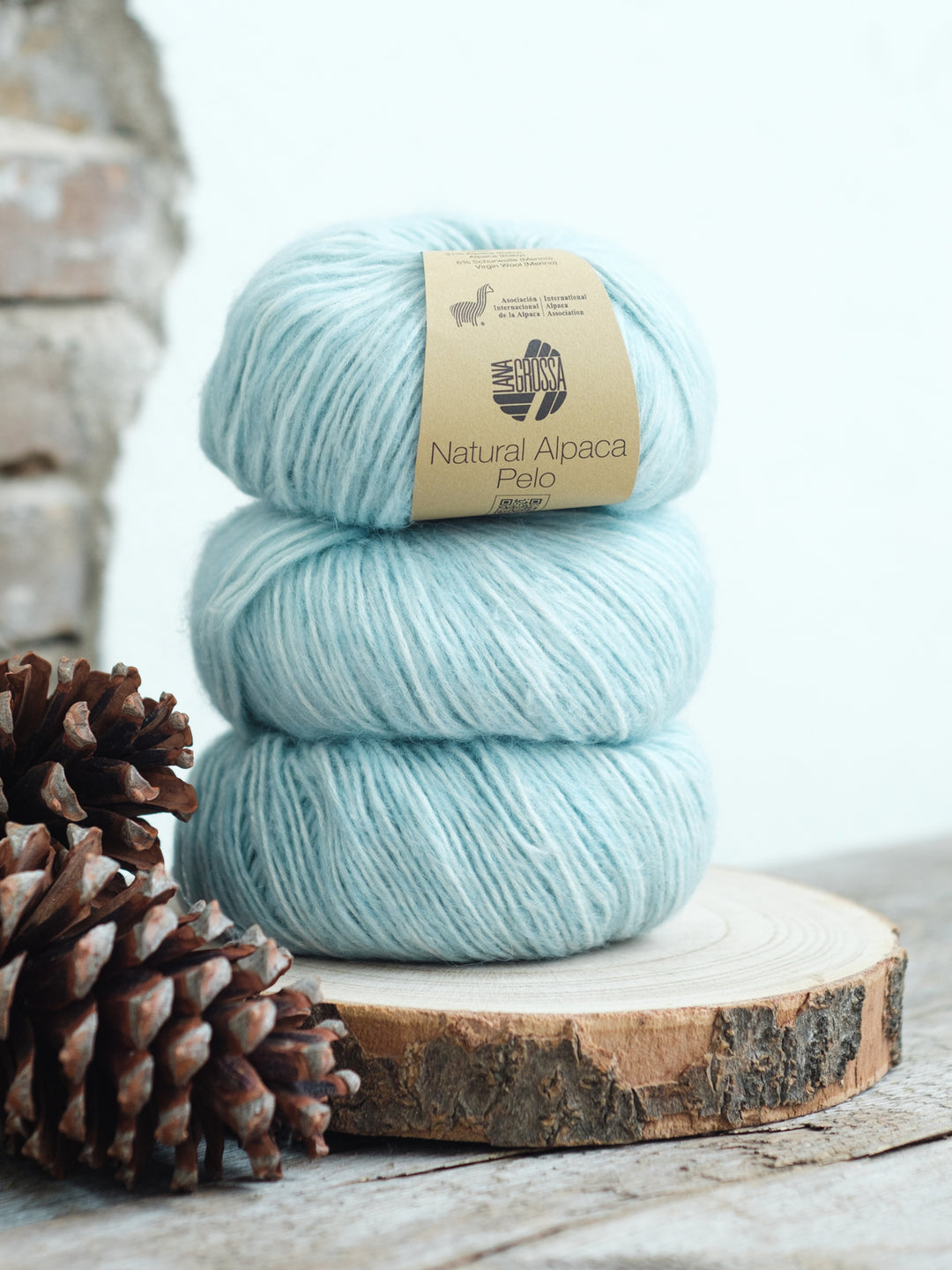 Natural Alpaca Pelo 018 IJsblauw gemeleerd