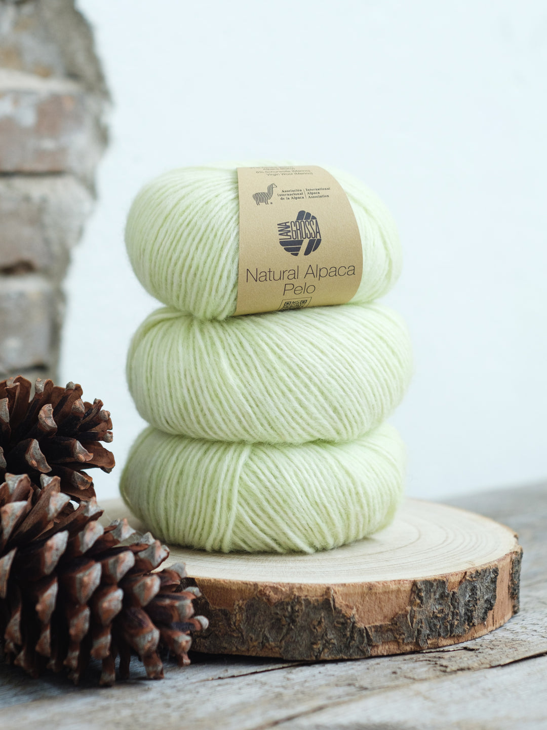 Natural Alpaca Pelo 020 Zachtgroen gemeleerd
