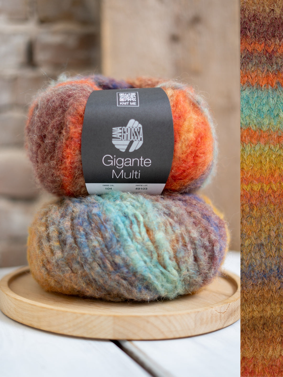 Gigante Multi 104 Camel/chocoladebruin/oranje/mint/geel/grijs/roest