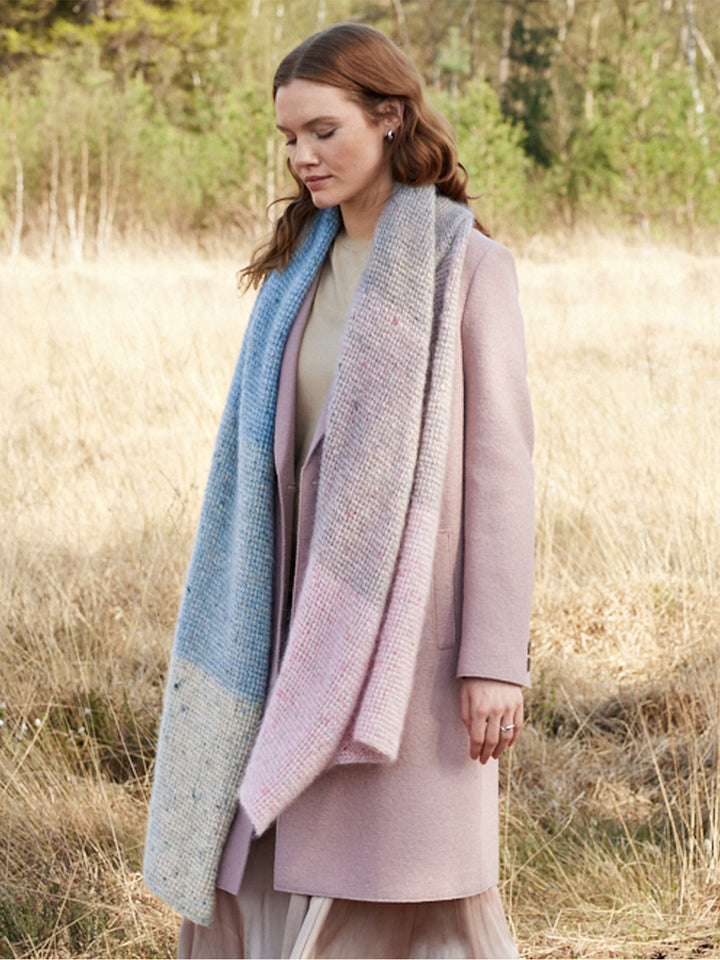 Breipakket Natural Superkid Tweed colorblock sjaal