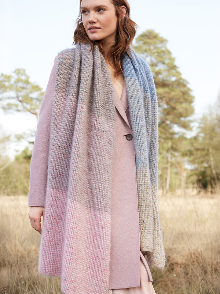 Breipakket Natural Superkid Tweed colorblock sjaal