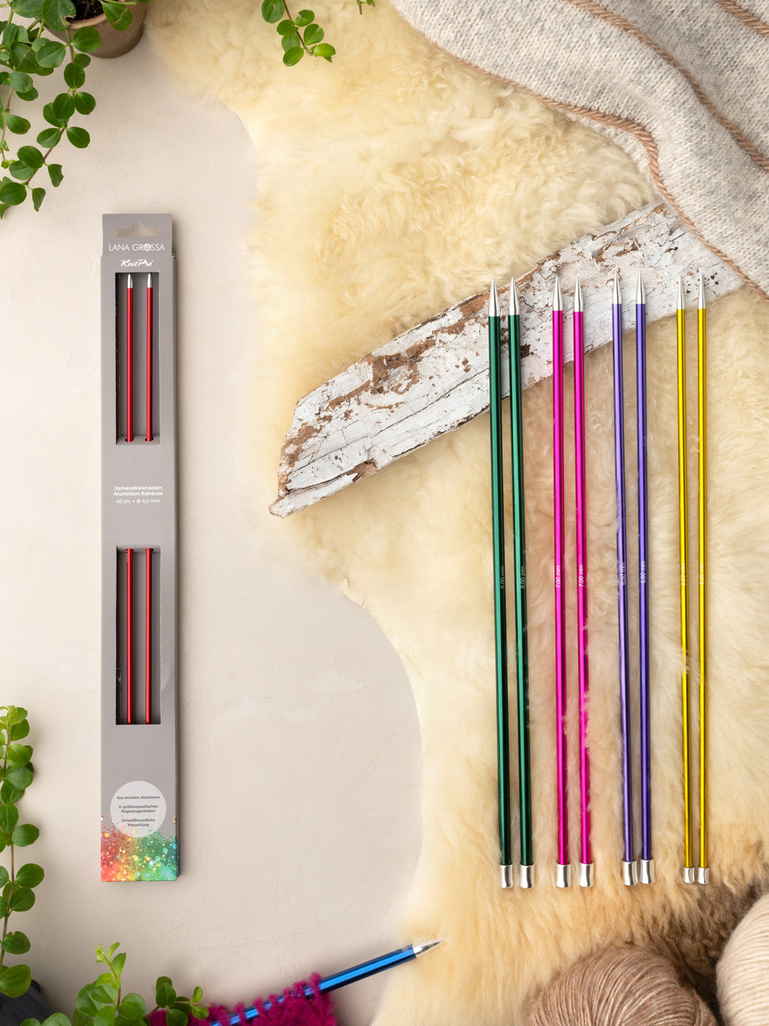 Lana Grossa Rainbow breinaalden - 40 cm