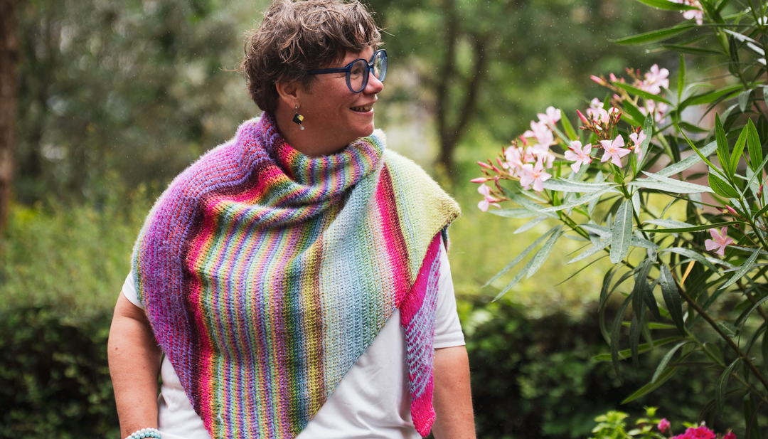 Gratis Patroon | Over the Rainbow stola met sokkenwol en Per Fortuna