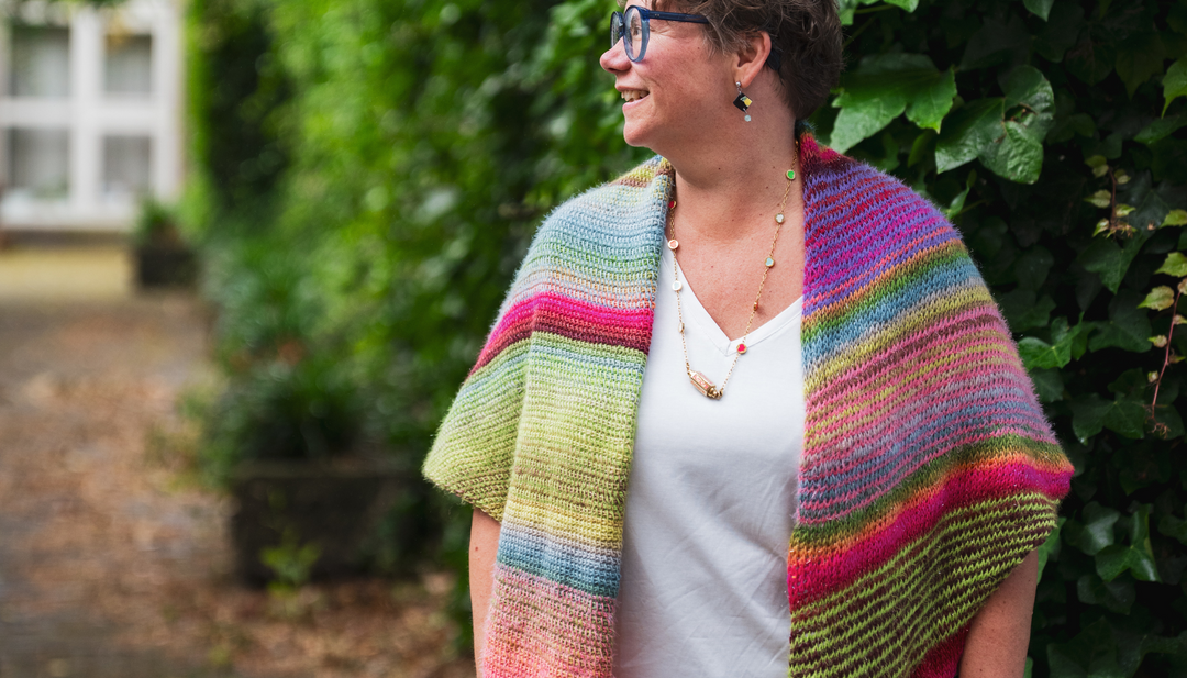 Gratis Patroon | Over the Rainbow stola met sokkenwol en Per Fortuna