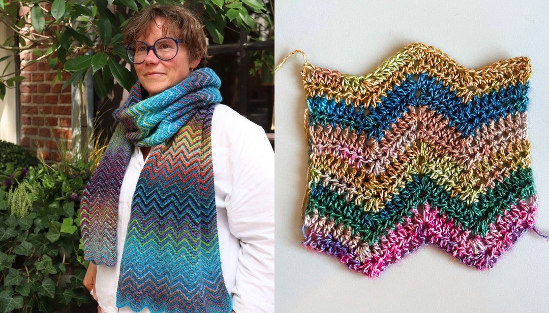 Gratis haakpatroon | Full Color Zigzag sjaal