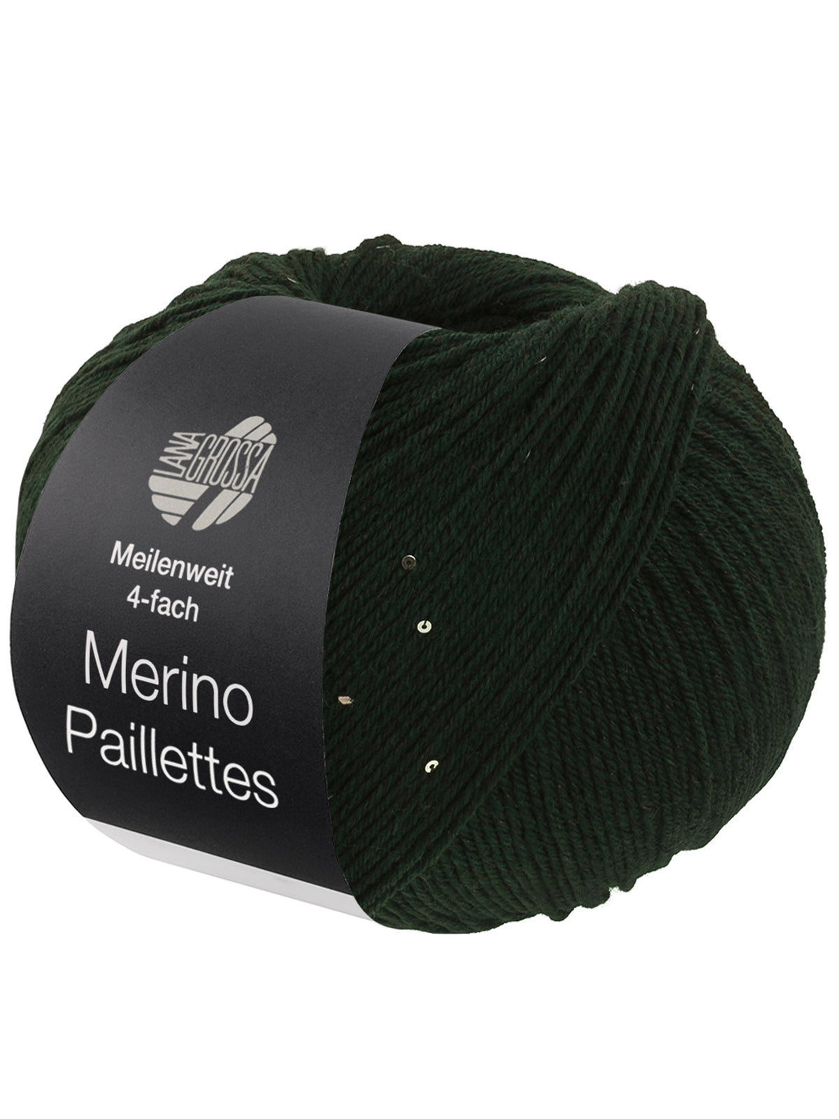 Meilenweit 100 Merino Paillettes 2306 Zwartgroen