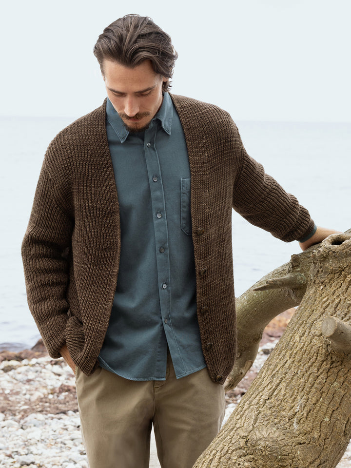 Breipakket Cool Wool Vintage v-hals vest in halve patentsteek voor hem
