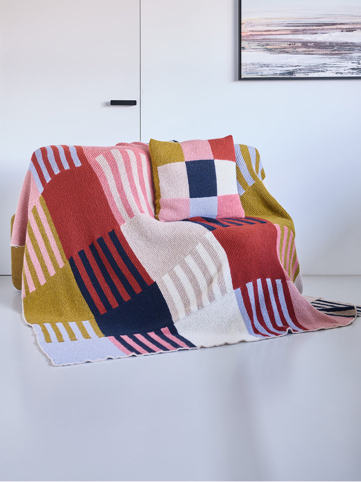 Breipakket Brigitte no. 2 blokjes deken met strepen