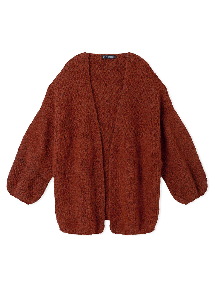 Breipakket Baby Furry vest met ballonmouwen