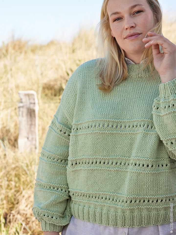 Breipakket Cool Wool Superbig trui met textuurstrepen