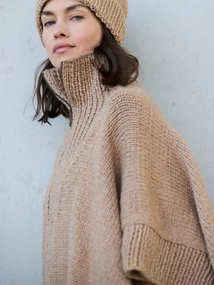 Breipakket Winter Softness poncho met rits