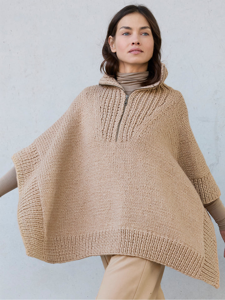 Breipakket Winter Softness poncho met rits
