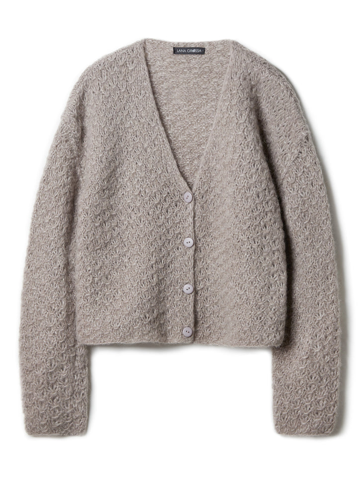 Breipakket Alpaca Air II v-hals vest met textuursteek