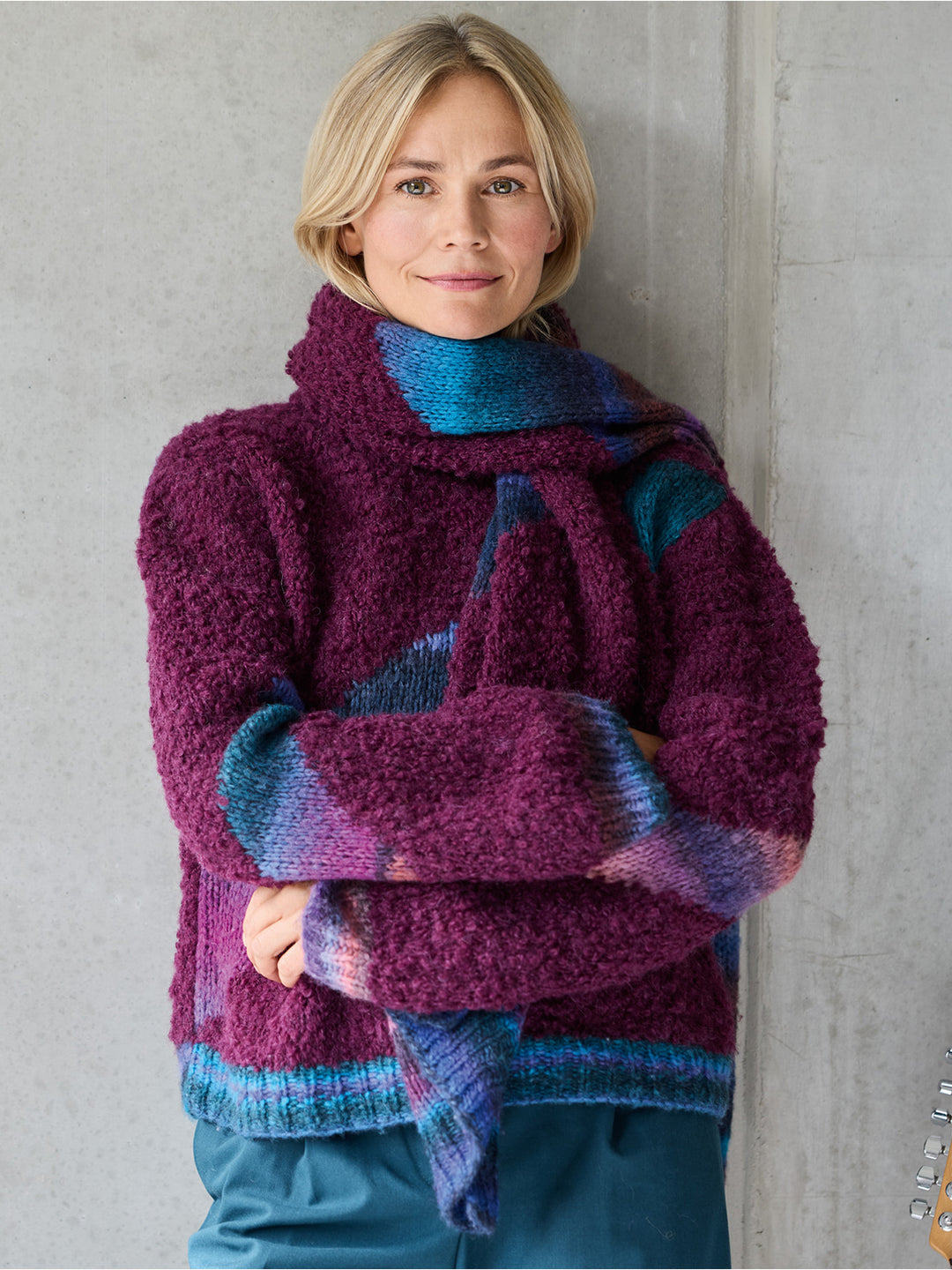 Breipakket Orsetto Bomba sjaal met intarsia