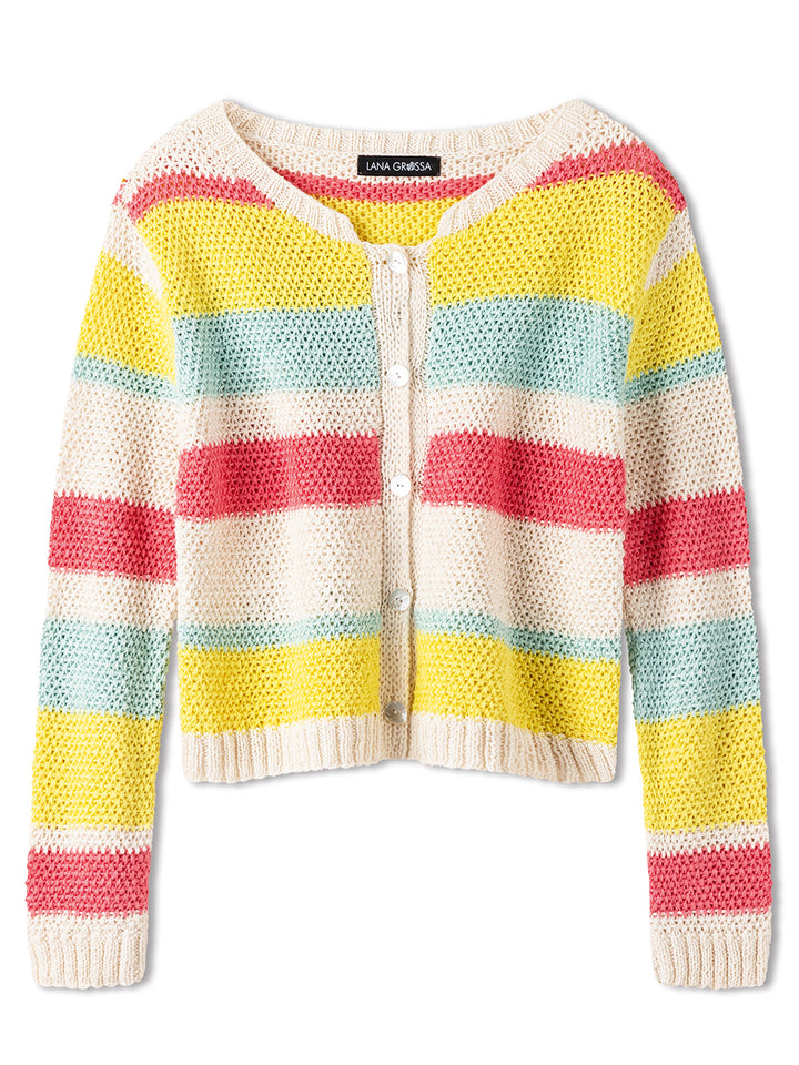 Breipakket Summer Cashmere strepenvest met textuur