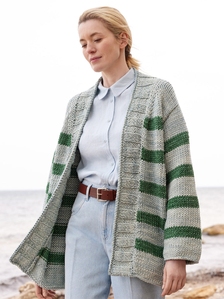 Breipakket Vintage Superchunky top-down strepenvest