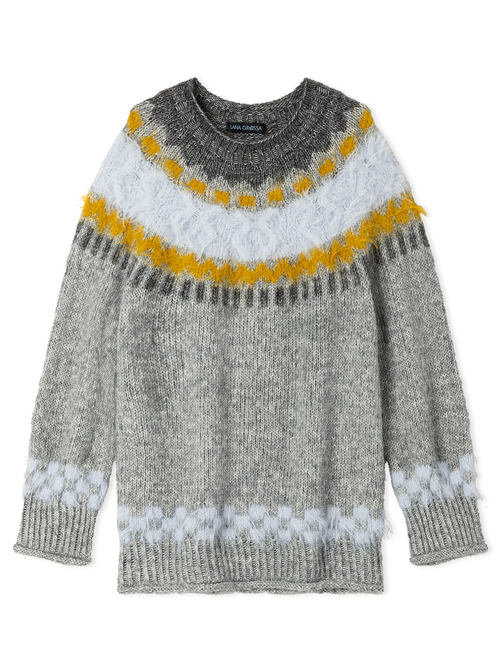 Breipakket Natural Alpaca Pelo &amp; Basta trui met ronde pas