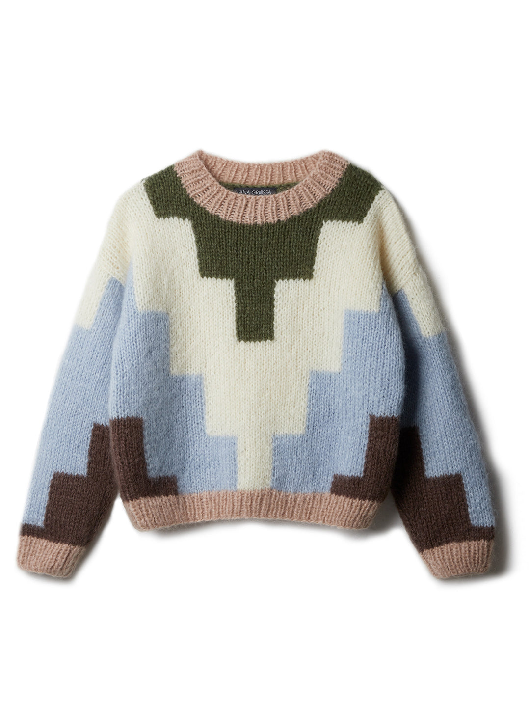 Breipakket Mohair Di Gio trui in geometrisch design