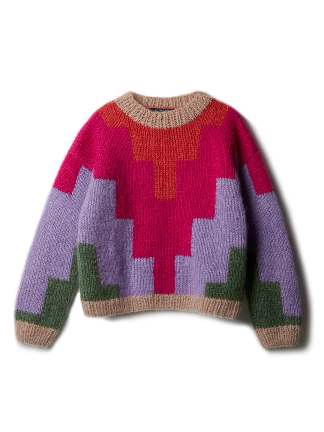 Breipakket Mohair Di Gio trui in geometrisch design