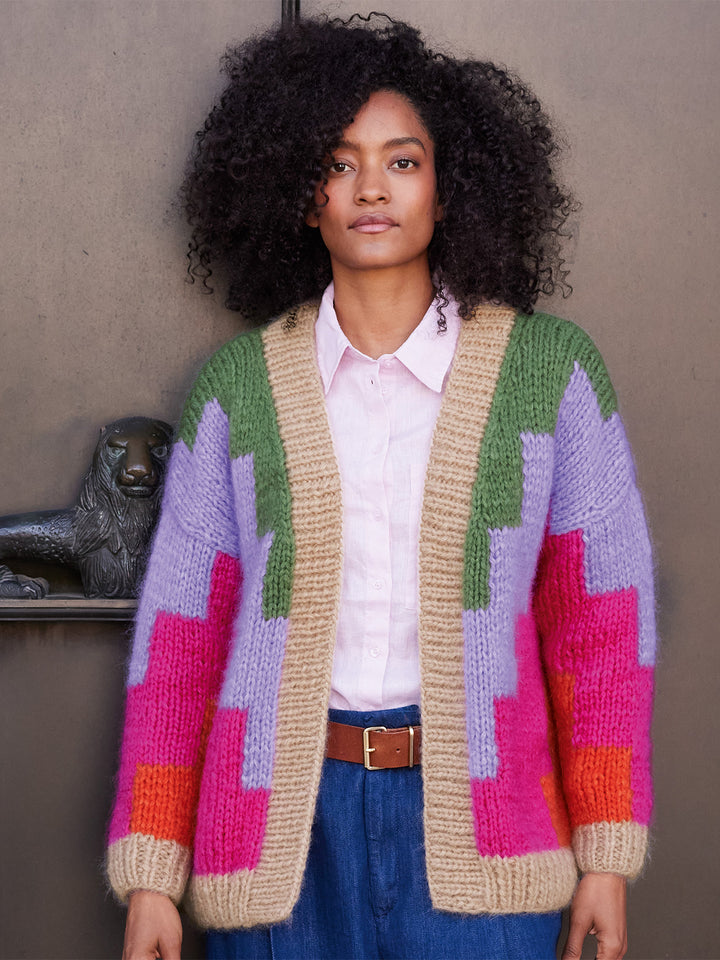 Breipakket Mohair Di Gio vest in geometrisch design