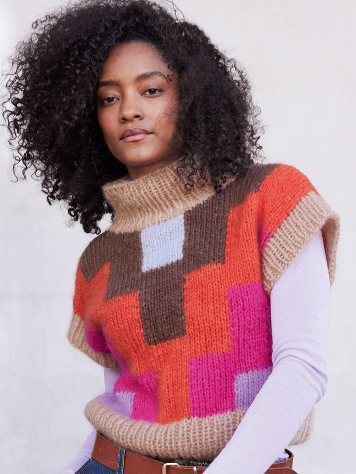 Breipakket Mohair Di Gio spencer in geometrisch design