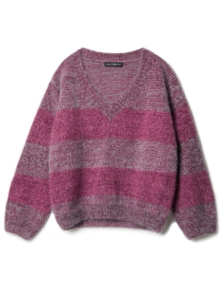 Breipakket Cool Wool Vintage Silkhair strepentrui met v-hals