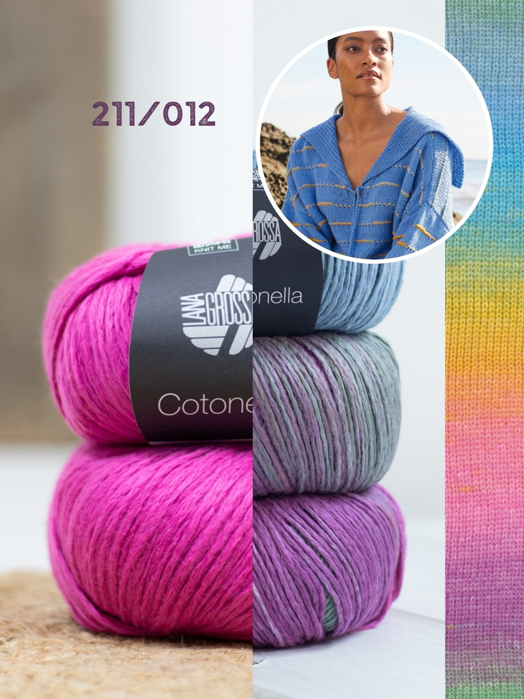 Breipakket Cotonella trui met streepjes