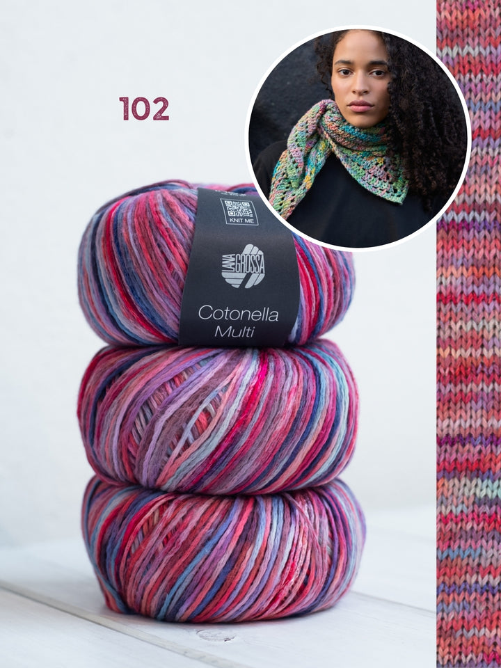 Haakpakket Cotonella Multi kleine driehoeksjaal