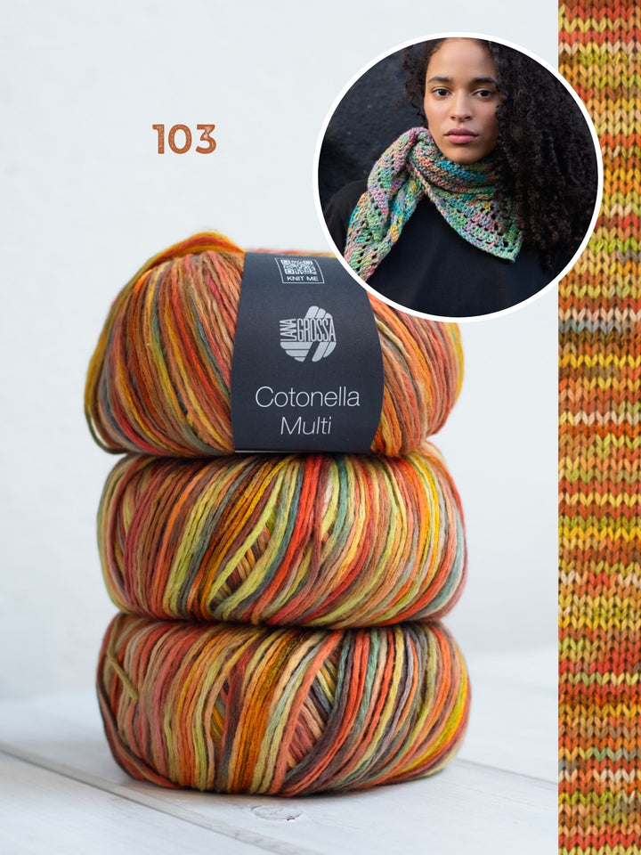 Haakpakket Cotonella Multi kleine driehoeksjaal