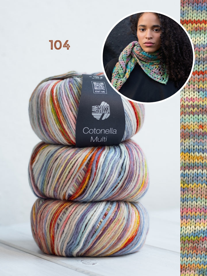 Haakpakket Cotonella Multi kleine driehoeksjaal