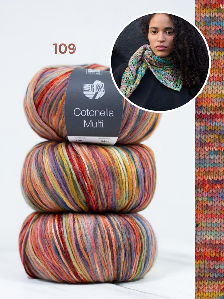 Haakpakket Cotonella Multi kleine driehoeksjaal