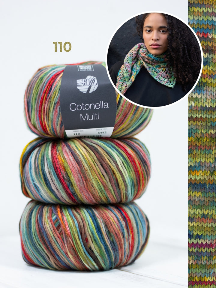 Haakpakket Cotonella Multi kleine driehoeksjaal