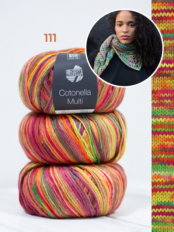 Haakpakket Cotonella Multi kleine driehoeksjaal