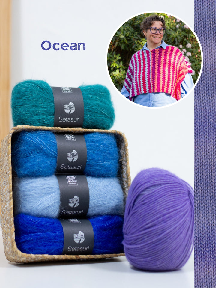 Haakpakket poncho Color Waves