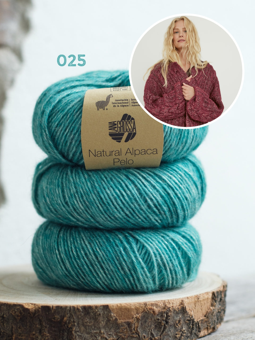 Breipakket Natural Alpaca Pelo kabelvest - top-down