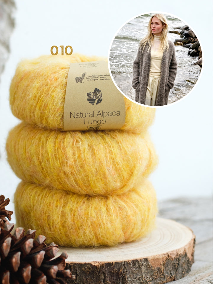 Breipakket Natural Alpaca Lungo lange mantel