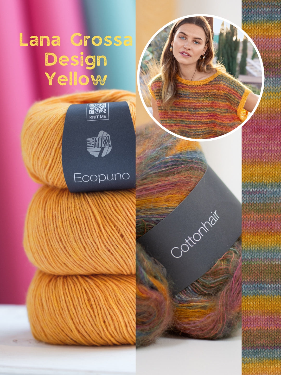 Breipakket Ecopuno Cottonhair top met slipsteekpatroon