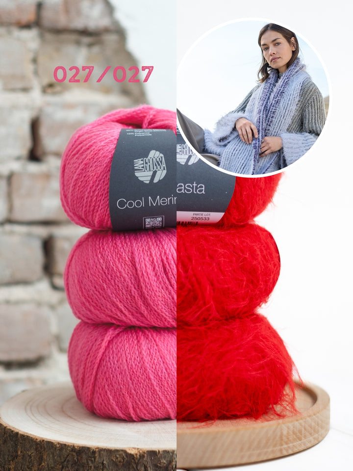 Breipakket Basta Cool Merino sjaal in patentsteek