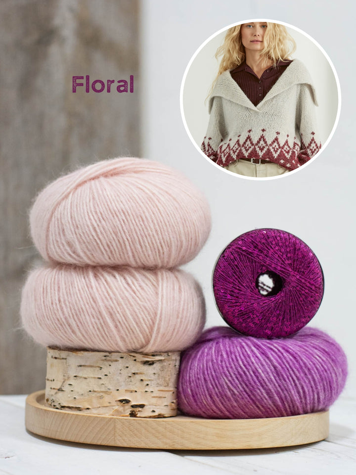 Breipakket Natural Alpaca Pelo Glamour raglantrui - top-down