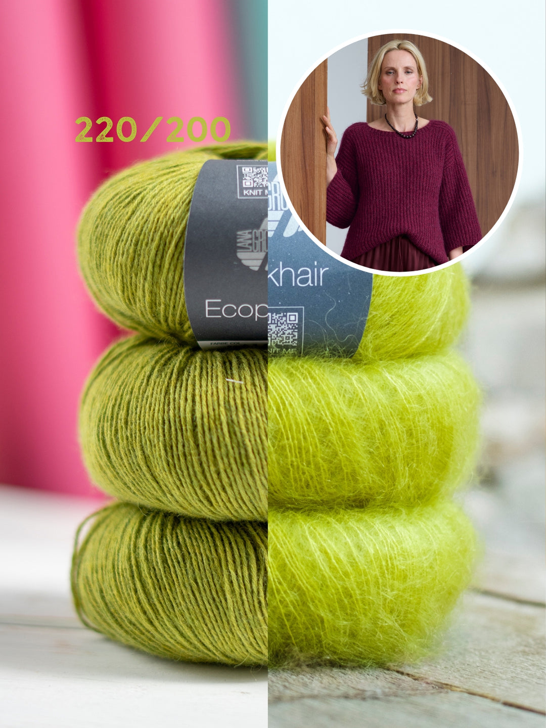 Breipakket Ecopuno Silkhair trui in patentsteek