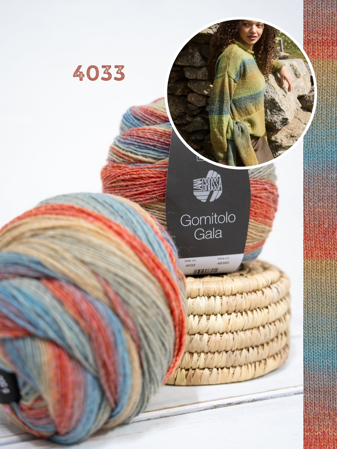 Breipakket Gomitolo Gala trui met knoopdetail