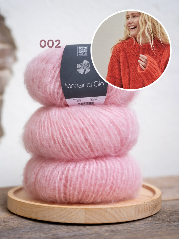 Breipakket Mohair Di Gio oversized trui met kabels - top-down